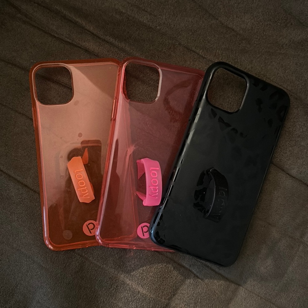 IPhone 11 Max Pro Loopy Cases (Neon Coral, Neon Pink & Black Cheetah)